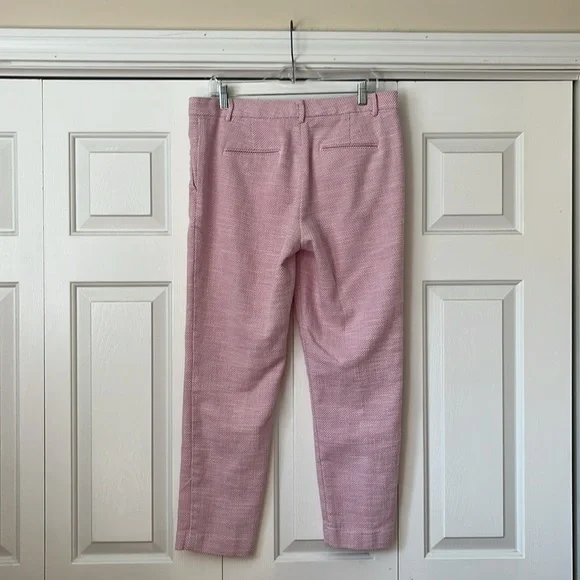 Ann Taylor Ava ankle pants in pink & white texture. Size 10 Tall - Picture 8 of 10